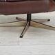 Vintage danish swivel leather armchair 1970s