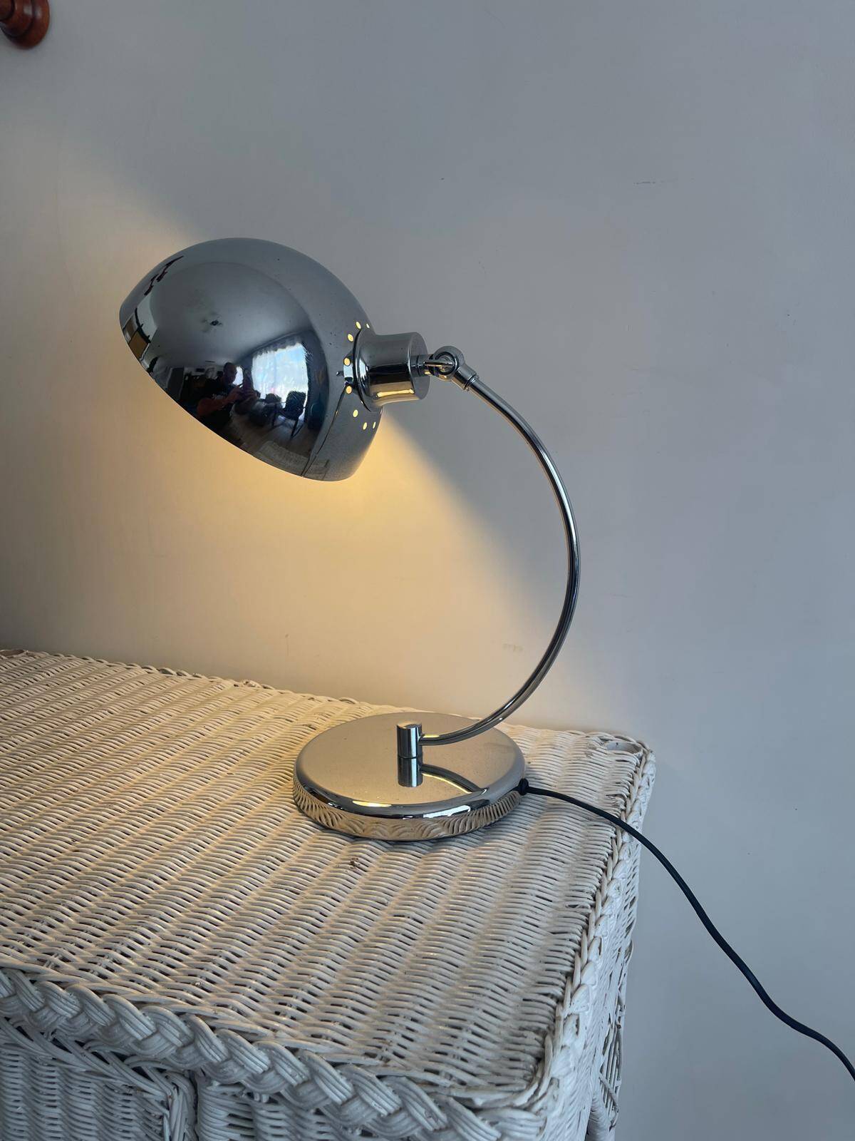 Vintage chrome desk lamp Space Age 1970s