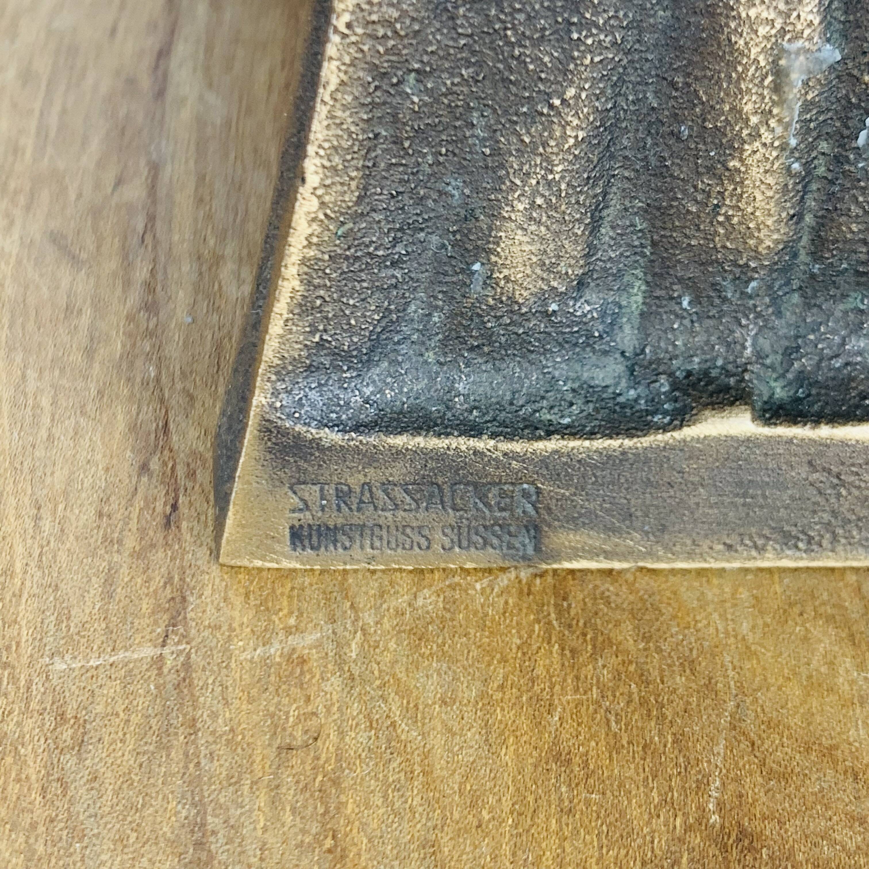 Brutalist bronze candle holder Strassacker Kunstguss Sussen