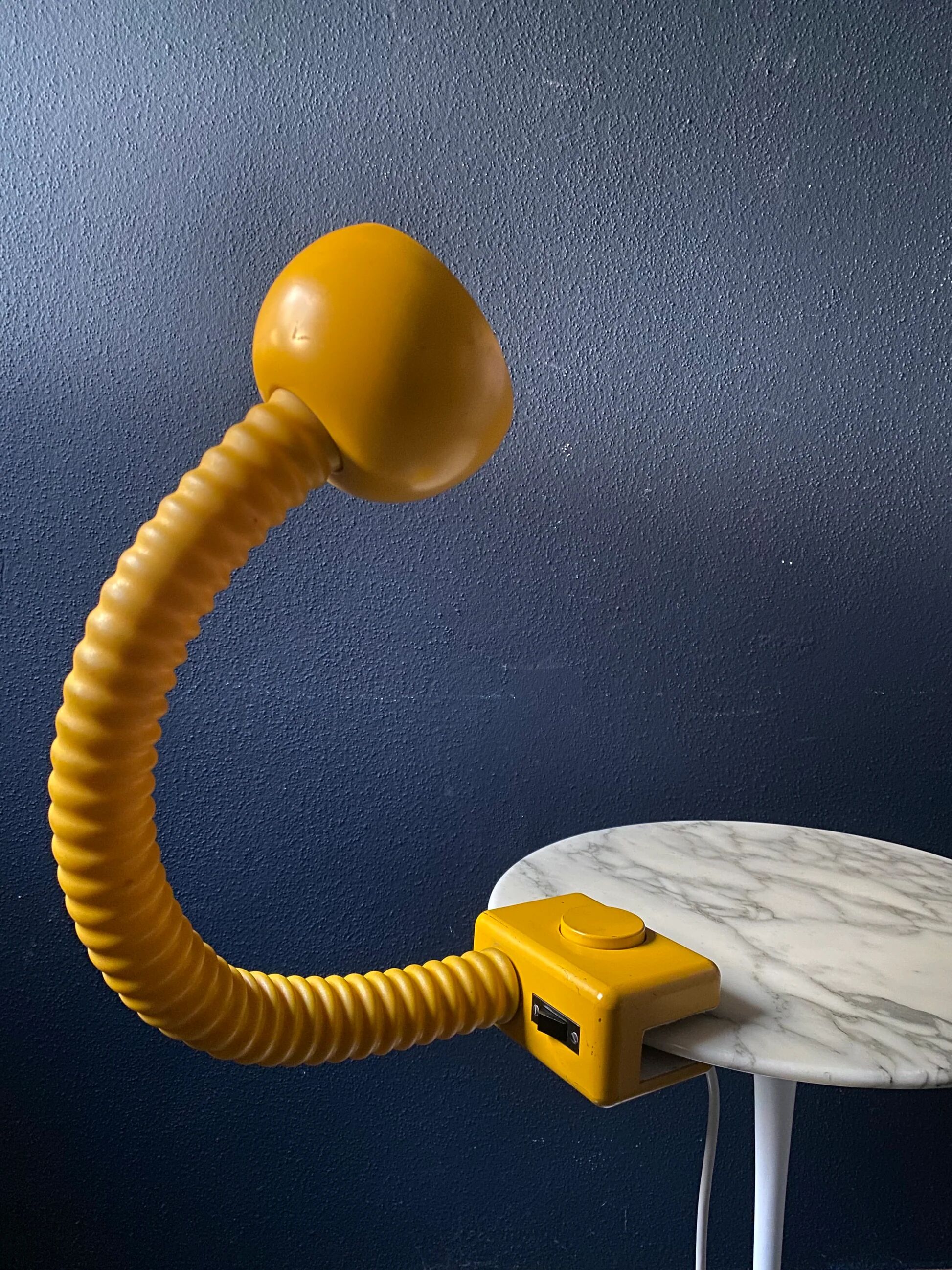 Cosack yellow gooseneck clamp lamp, Germany, 1960s/1970s