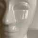 Vintage white ceramic face-shaped vase or planter