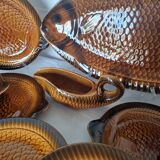 French ceramic dinnerware and plates set sarraguemines 1970s