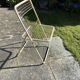 Folding chair in beige grid metal 1980