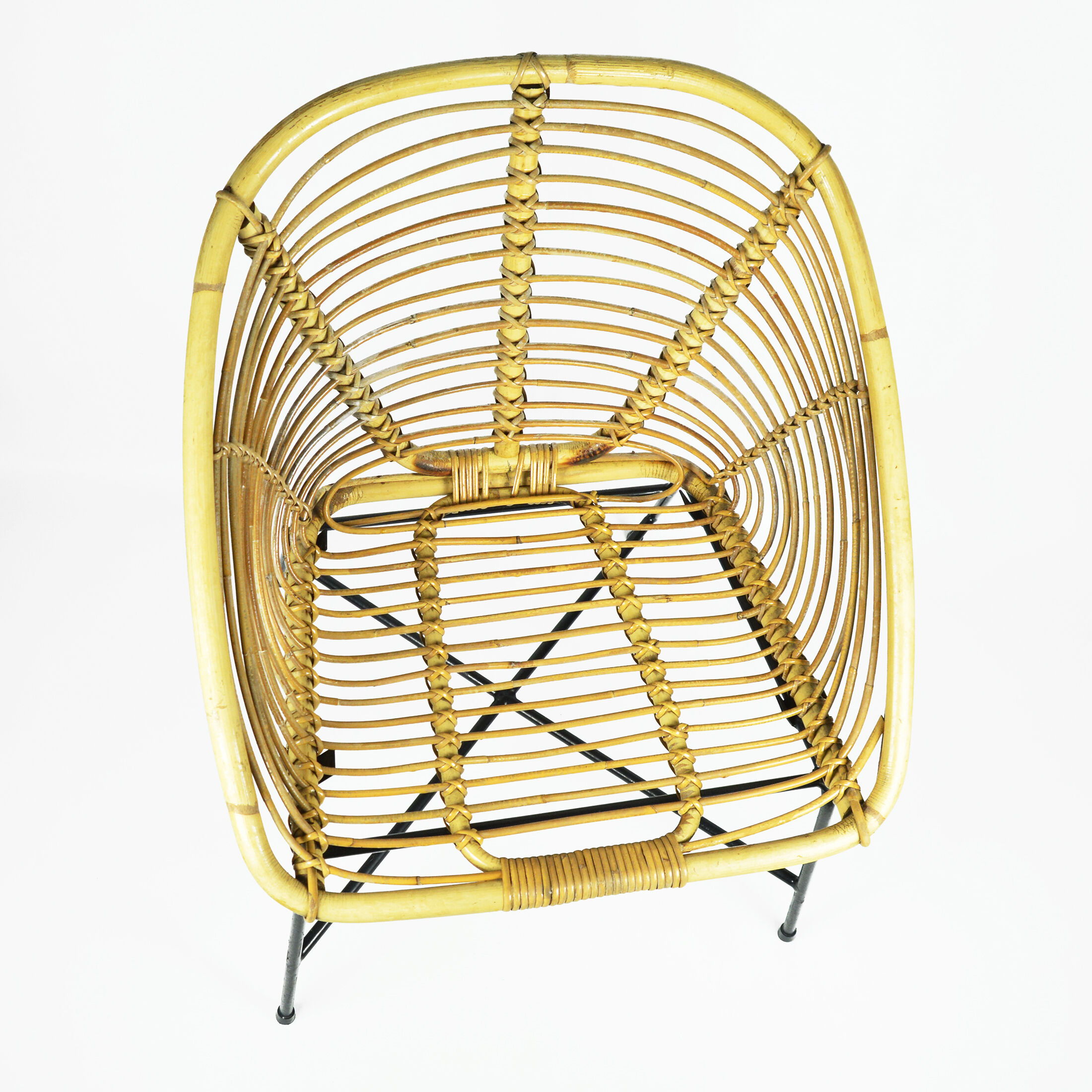 1960s Scandinavian modern rattan bucket armchair, Denmark