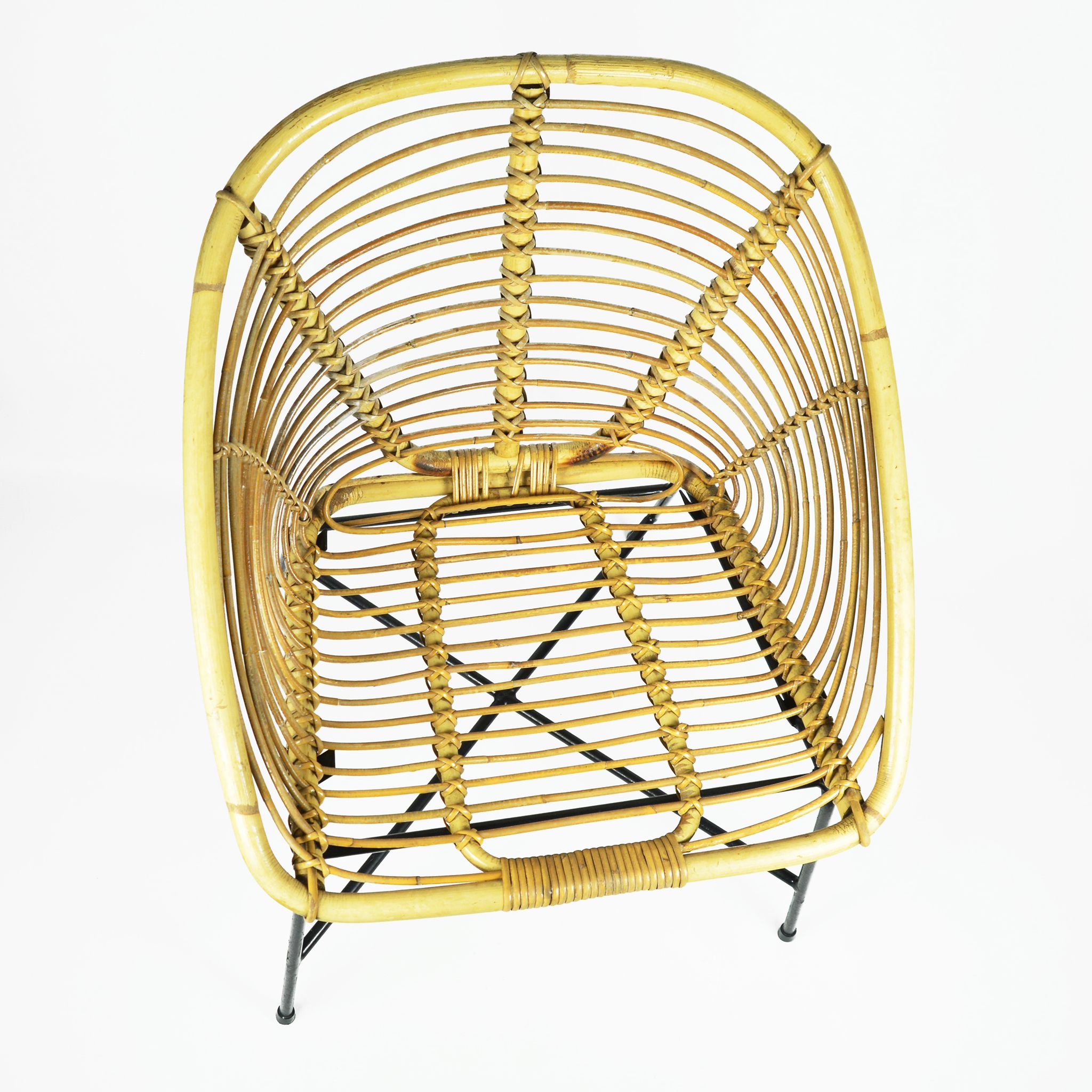 1960s Scandinavian modern rattan bucket armchair, Denmark
