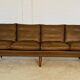 Vintage retro Danish mid-century G. Thams 4 person sofa in brown leather 1960