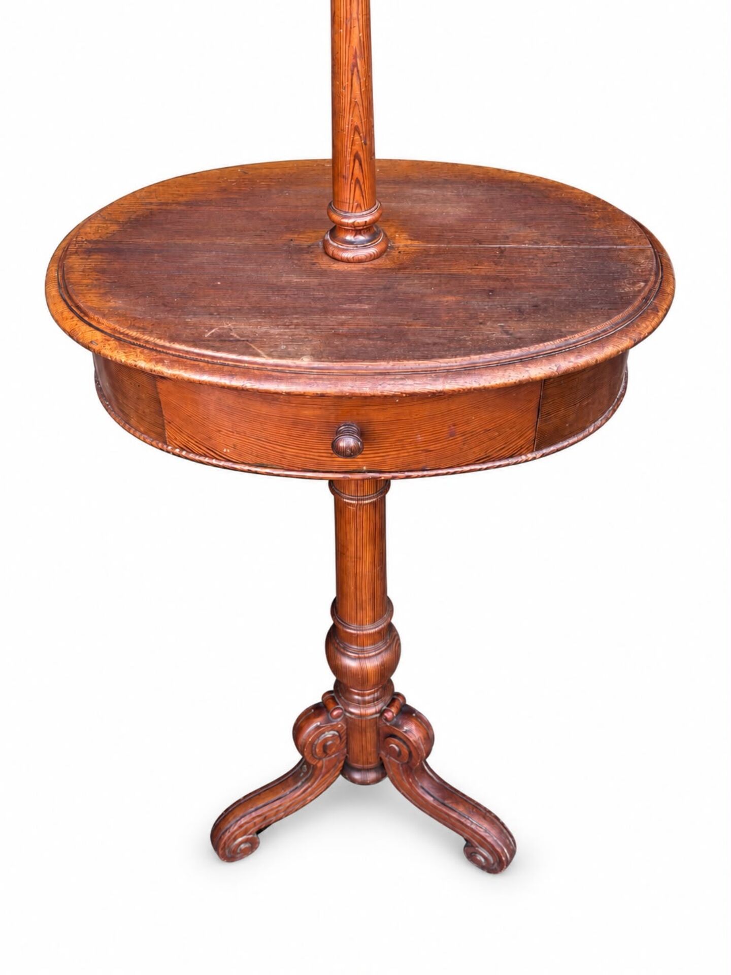 Barber's or shaving mirror on a Victorian stand. 19th century.