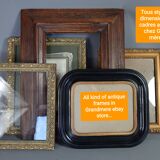 Imposing nineteenth century frame wood and gilded stucco 103x87 foliage 82.7x66.7 cm SB