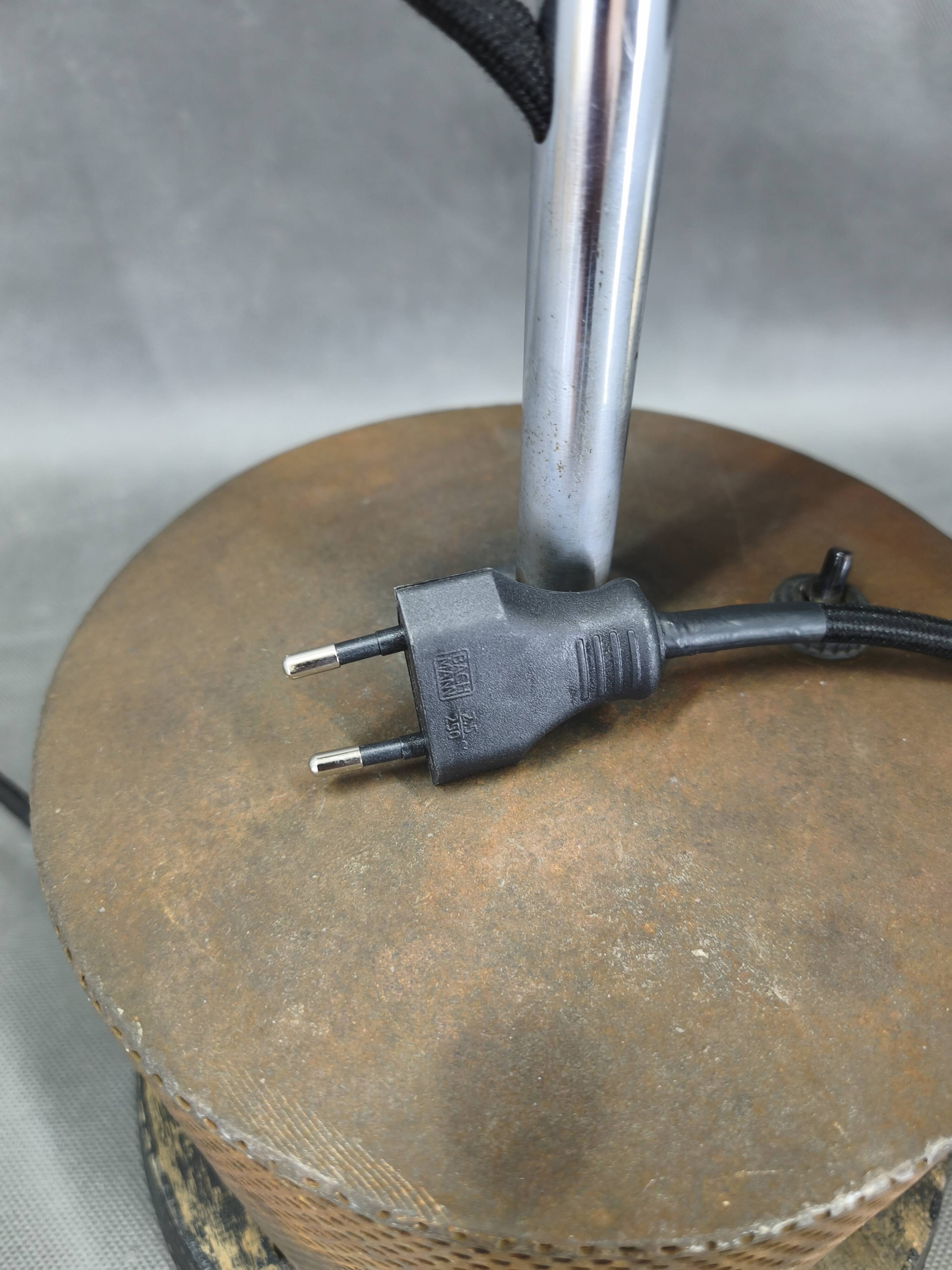 1940 industrial table lamp in aluminium and metal, Czechoslovakia