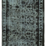 Hand-Knotted Antique Turkish 1980s 177 cm x 278 cm Black Rug