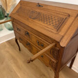 Carved oak secretary