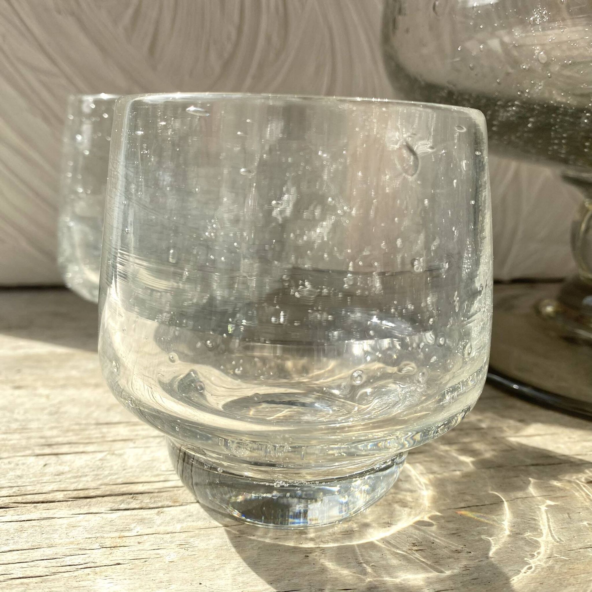 Set punch ou cocktail en verre soufflé bullé , esprit Biot