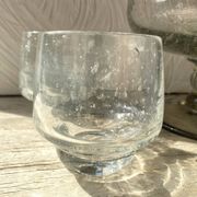 Set punch ou cocktail en verre soufflé bullé , esprit Biot