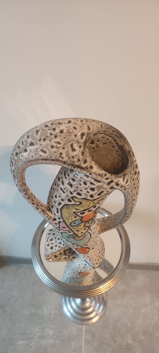 Sculptural ceramic vase (43 cm) marius bessone vallauris (1955-19