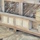 TV stand/sideboard in raw solid oak and caning