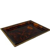 Hollywood regency brass and tortoiseshell lucite tray, Italy 1970s