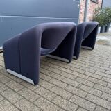 2x Artifort Groovy F598 by Pierre Paulin, Dark Blue, original