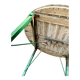 Table de jardin pliante en bois vert et beige ⌀ 95 cm