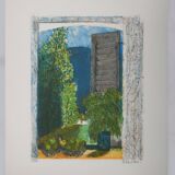 Guy Bardone: Window with Fruits, signed original lithograph.