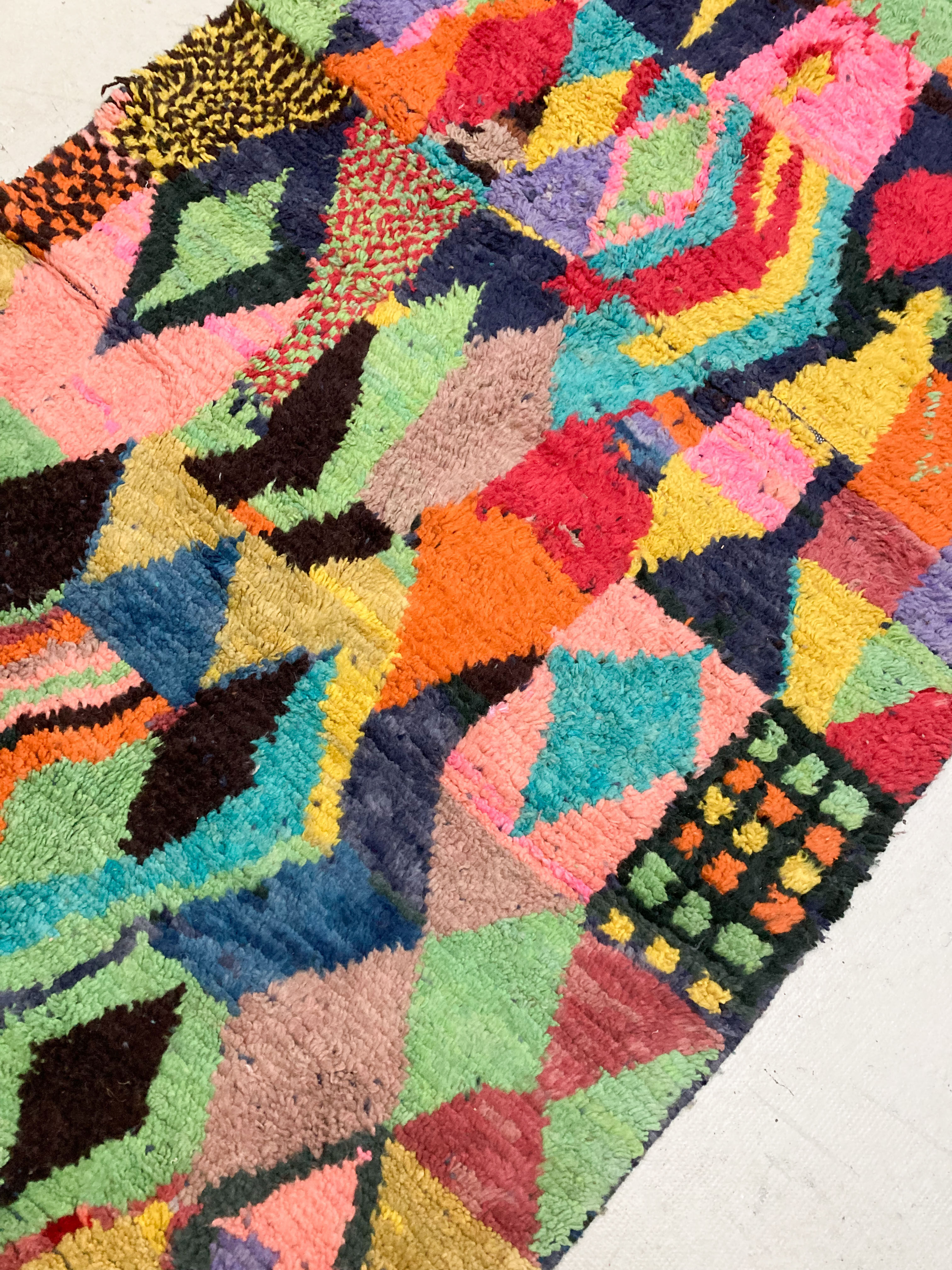 Moroccan Berber rug Boujaad with multicolored patterns 242x143cm