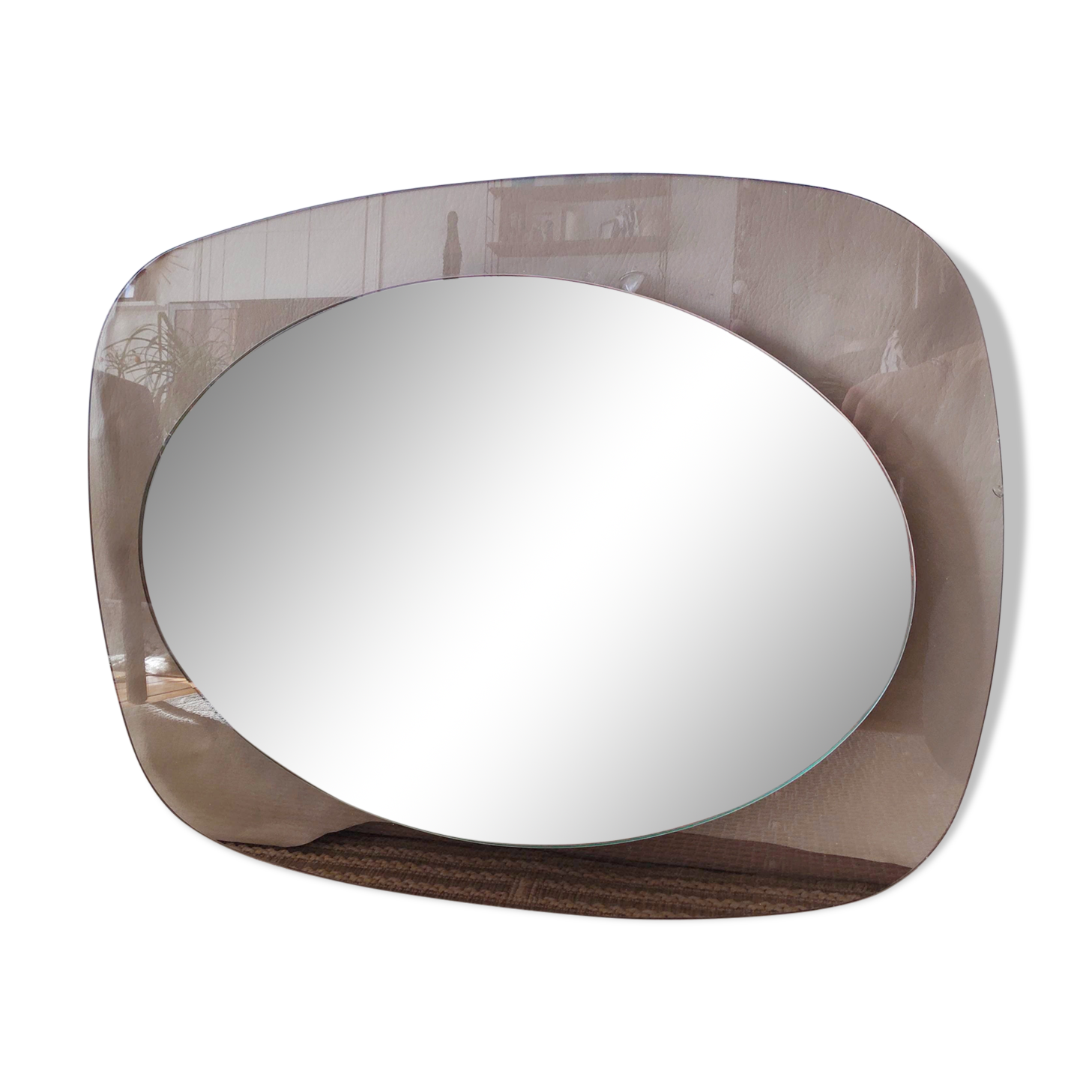Mirror vintage plexi smoked 70 x 55cm