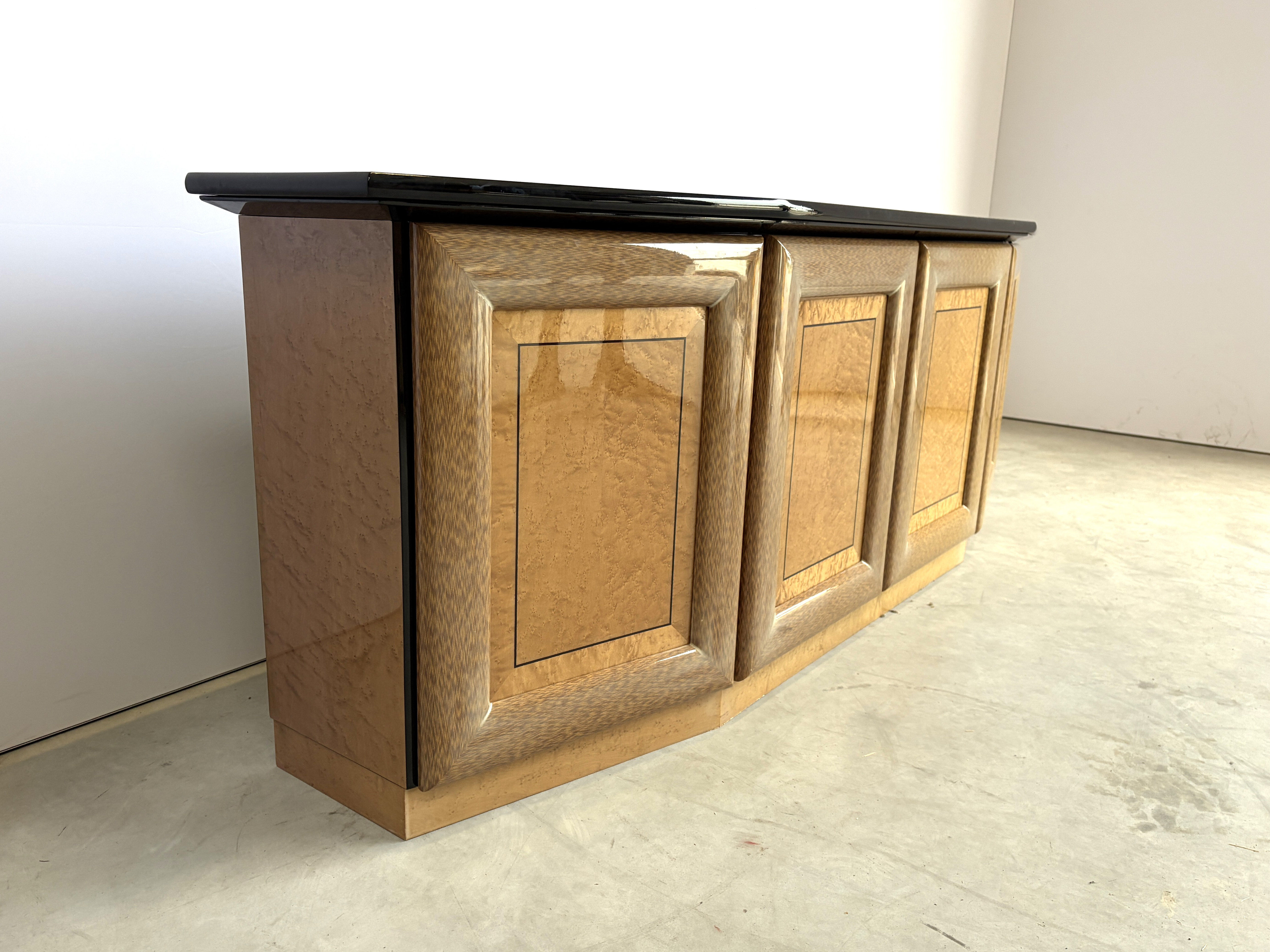 Vintage burl wood credenza, 1980s