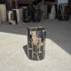 Table d'appoint en bois pétrifié noir