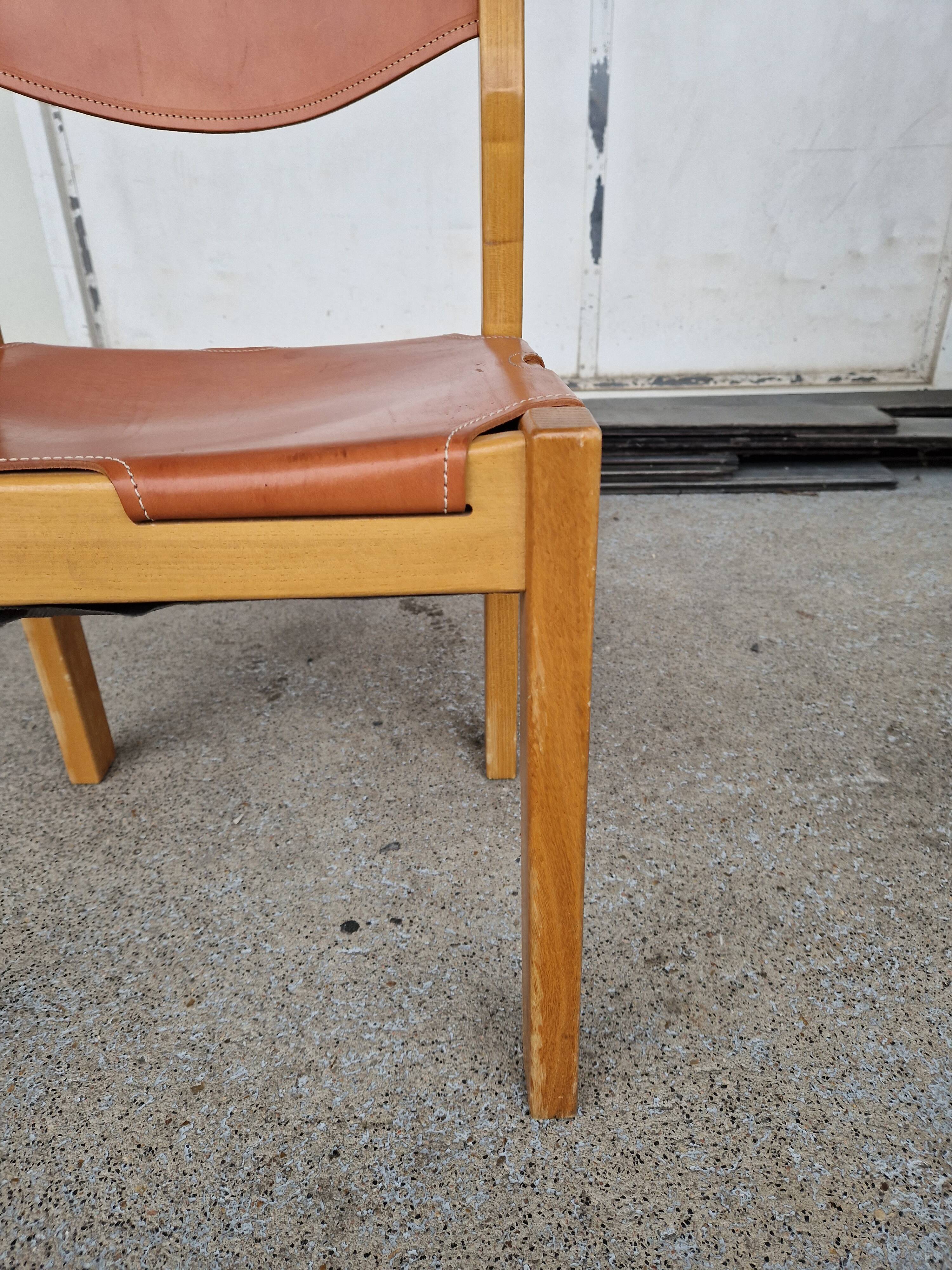 Vintage elm chair by Maison Regain, France 1980