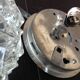 Vintage structured glass round ceiling lamp 60s-70s