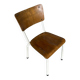 Chaise ecolier ancienne colmon tube metal blanc + bois vintage