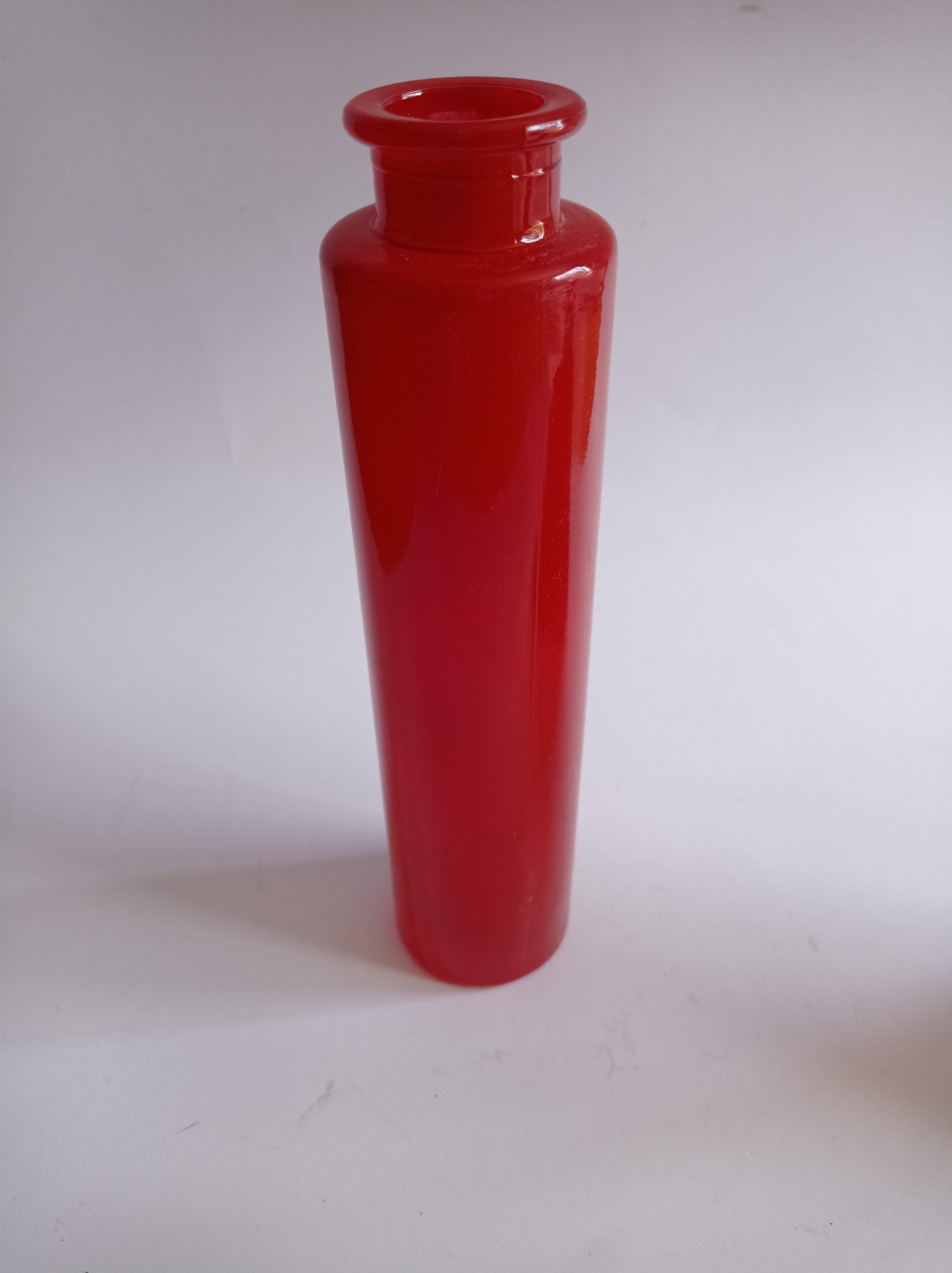Red vintage glass vase