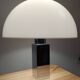 Vintage mushroom lamp, modernist square chrome base.