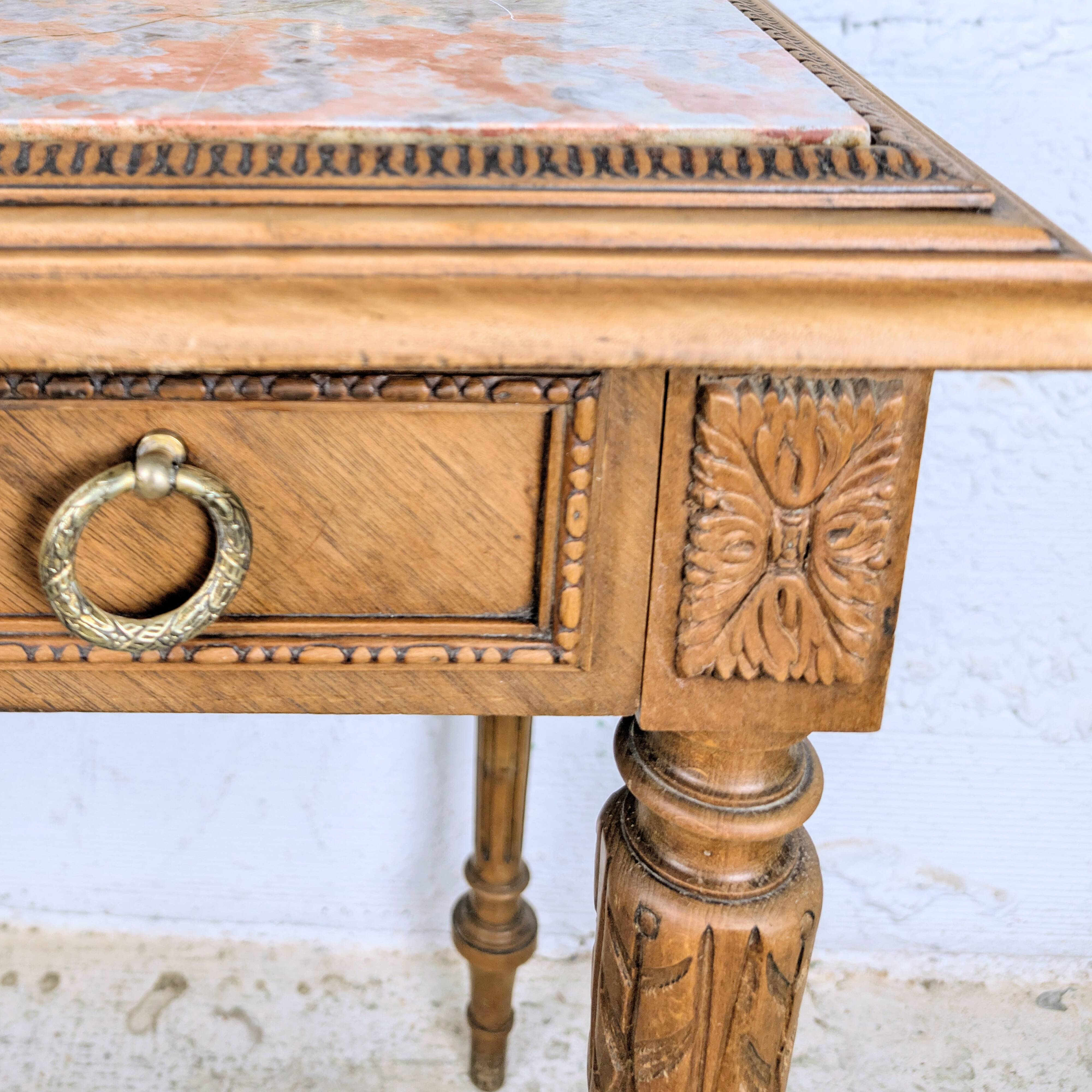 Louis XVI style dresser with pink marble