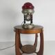 Unique vintage tin lamp with clockwork