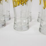 6 Schweppes advertising glasses