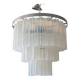 Contemporary opalino murano glass "tronchi" chandelier