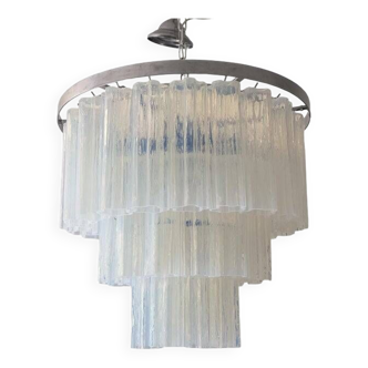 Contemporary opalino murano glass "tronchi" chandelier