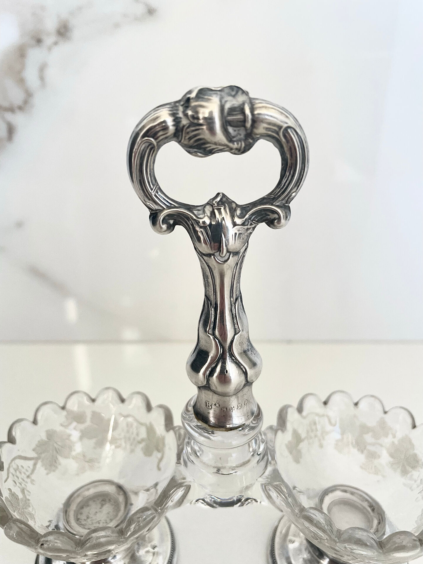 Saleron double argent massif, XIXe siècle, Napoléon III