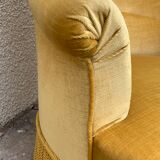 Golden velvet toad armchair
