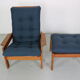 Teak armchair & ottoman by Emc Møbler Denmark mid-century modern