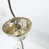 See Delmas chandelier, 3 arms, black and gold, clear glass, 1960