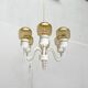 Swedish mid-century chandelier T526 with amber glass by Hans-Agne Jakobsson for Hans-Agne Jakobsson Ab, 1960s.