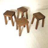 Set of four brutalist stools 1950