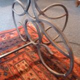 Wrought iron and marble console table