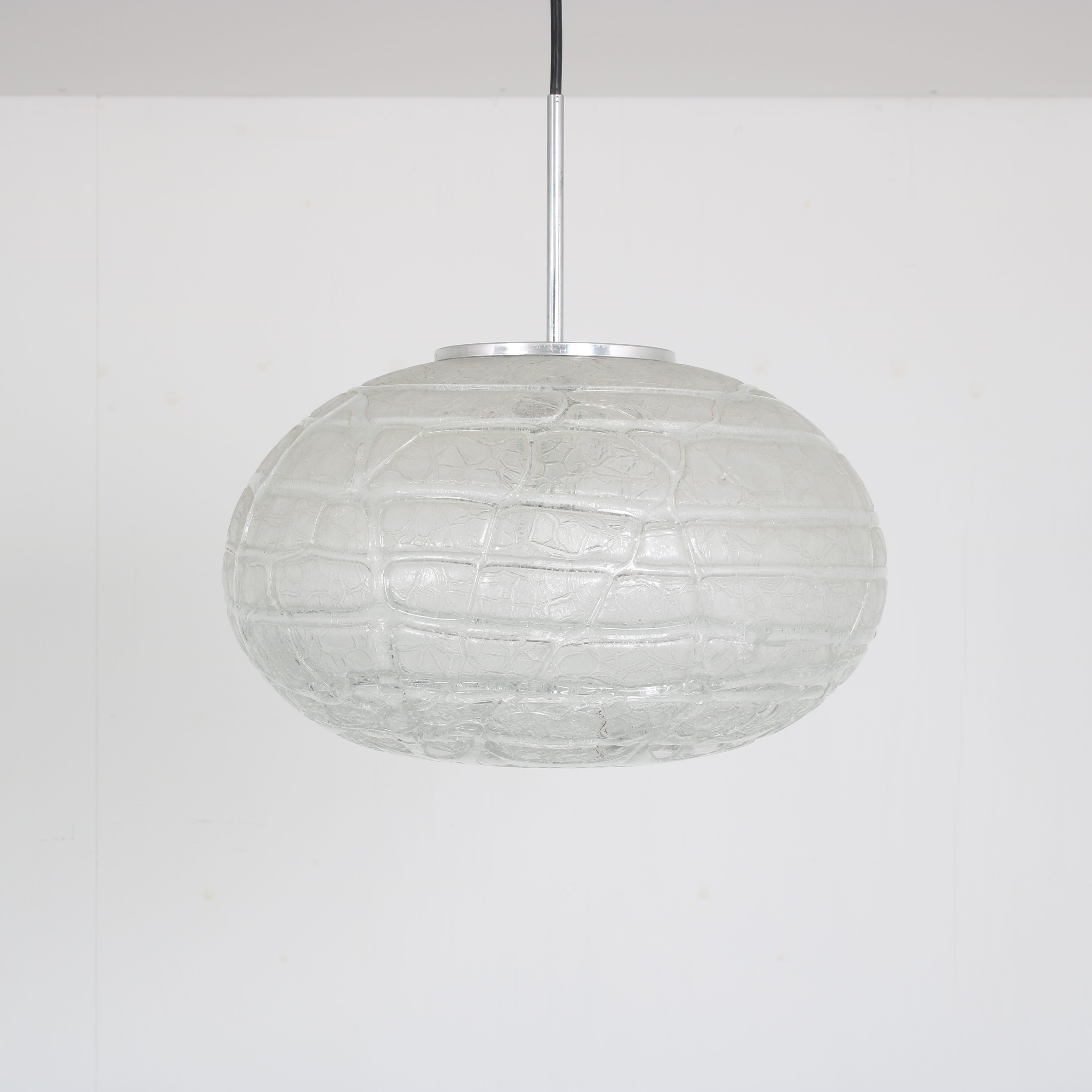 1960s Glass hanging lamp by Doria Leuchten, Germany