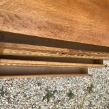 Vintage chest of drawers wood and rattan