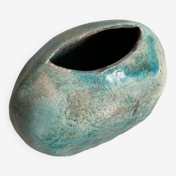 Sophie Latron Vallauris style round ceramic vase