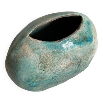 Sophie Latron Vallauris style round ceramic vase