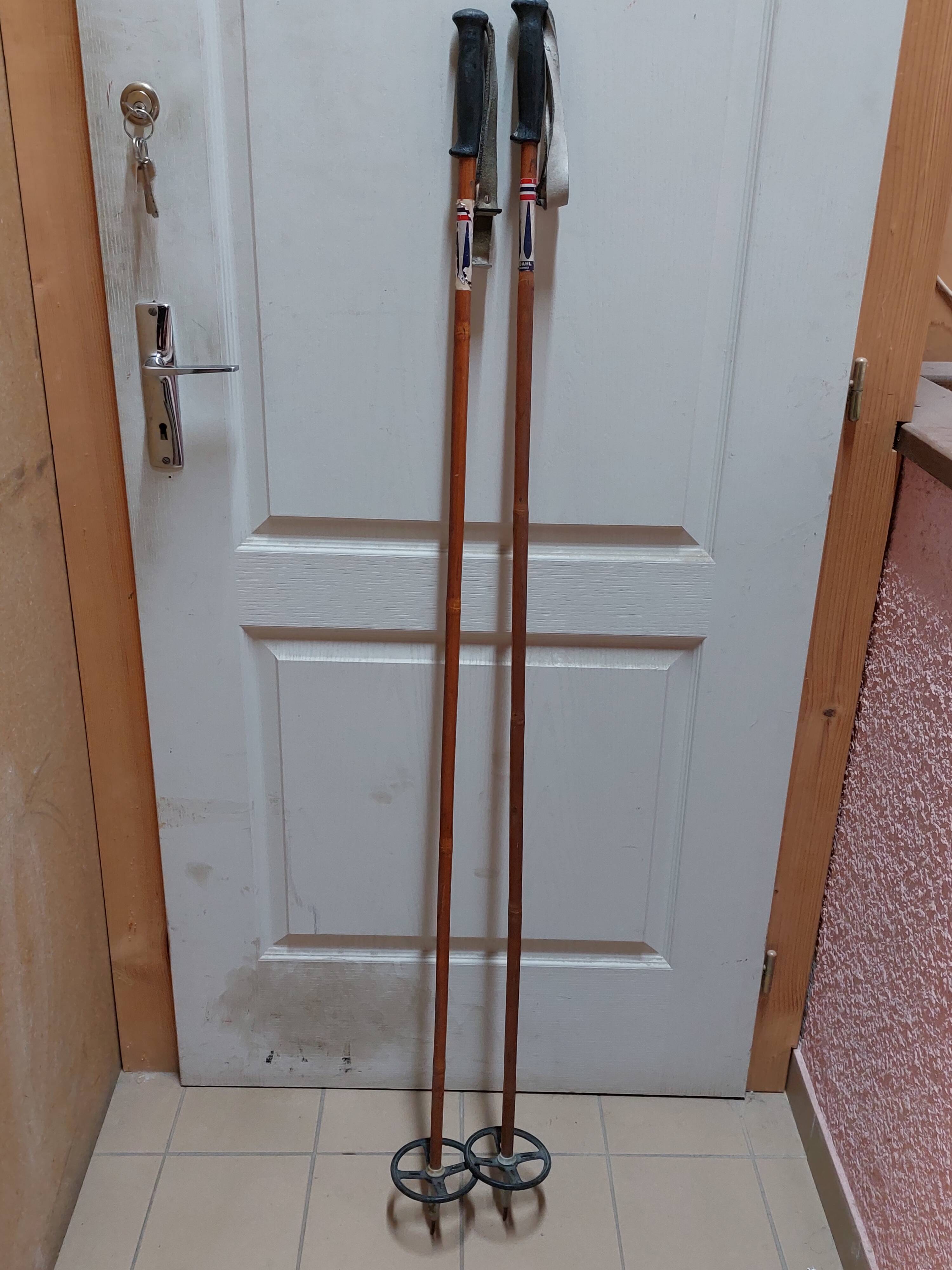 Paire de bâtons de ski vintage en bambou VM Staven - Lot 2