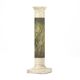Antique Weathered Folk Art Painted Pedestal with Peacock